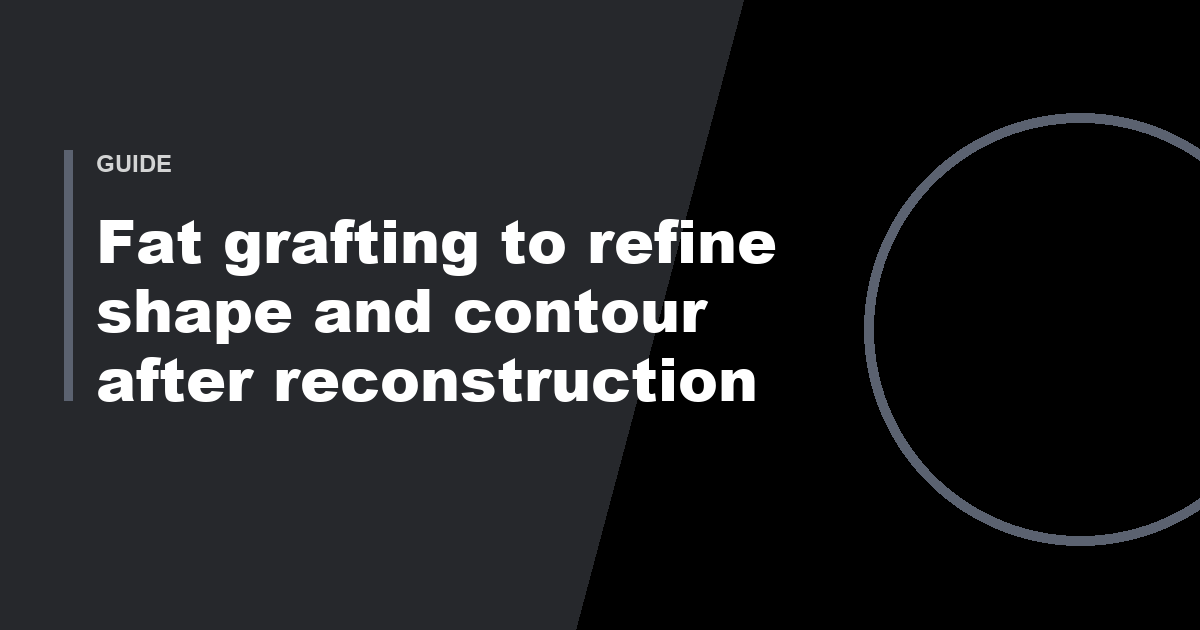 Title graphic for a guide to fat grafting in breast reconstruction from Dr. Rimma Finkel, MD